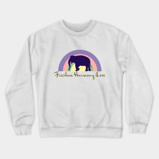 Elephants symbol as harmony love and freedom Crewneck Sweatshirt